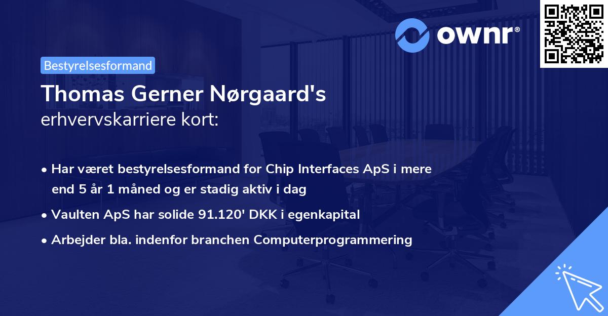 Thomas Gerner Nørgaard's erhvervskarriere kort