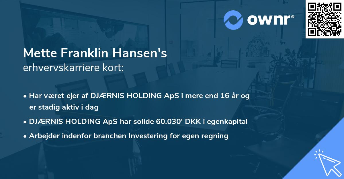 Mette Franklin Hansen's erhvervskarriere kort
