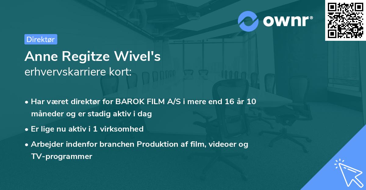 Anne Regitze Wivel's erhvervskarriere kort