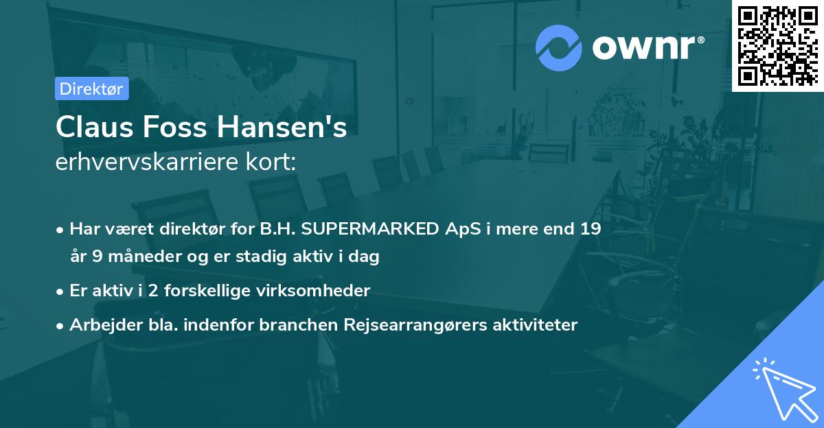 Claus Foss Hansen's erhvervskarriere kort