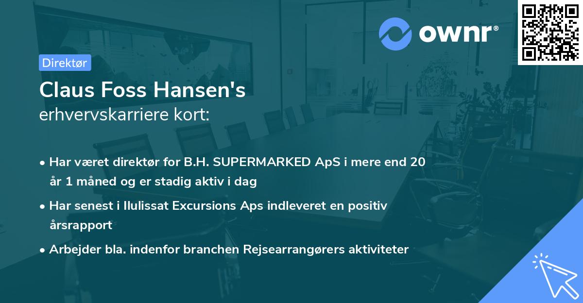 Claus Foss Hansen's erhvervskarriere kort