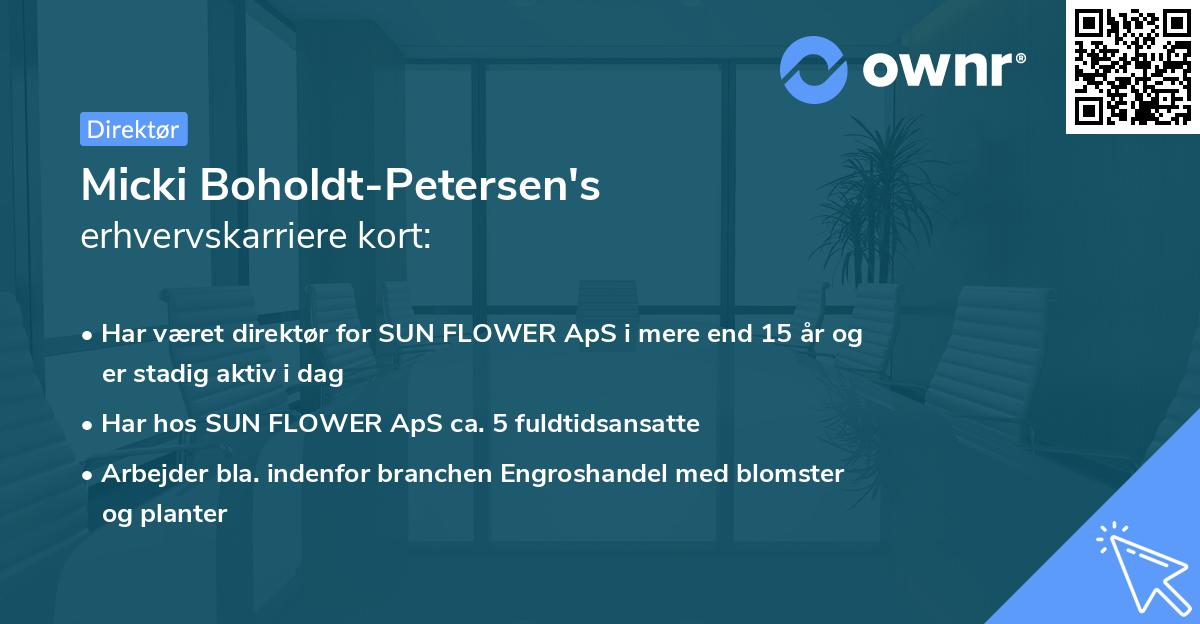 Micki Boholdt-Petersen's erhvervskarriere kort