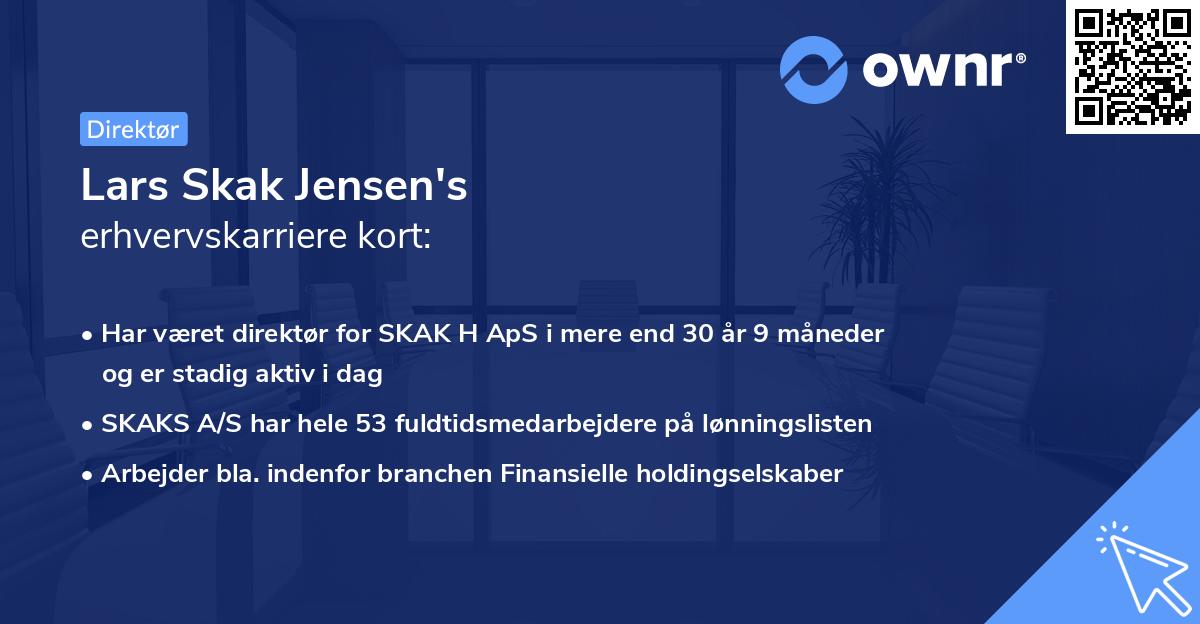 Lars Skak Jensen's erhvervskarriere kort