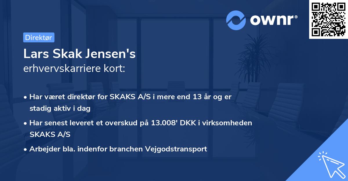 Lars Skak Jensen's erhvervskarriere kort