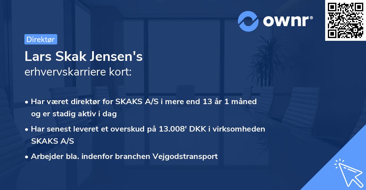 Lars Skak Jensen's erhvervskarriere kort