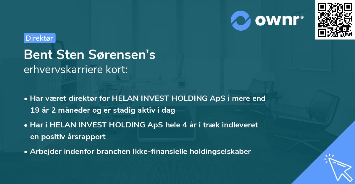 Bent Sten Sørensen's erhvervskarriere kort