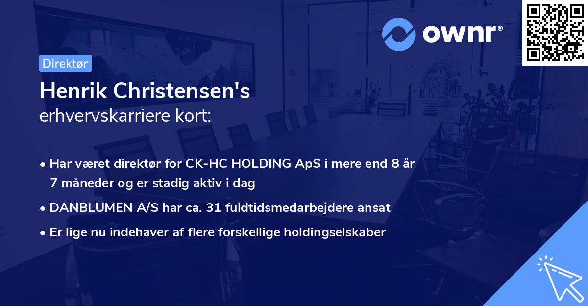 Henrik Christensen's erhvervskarriere kort