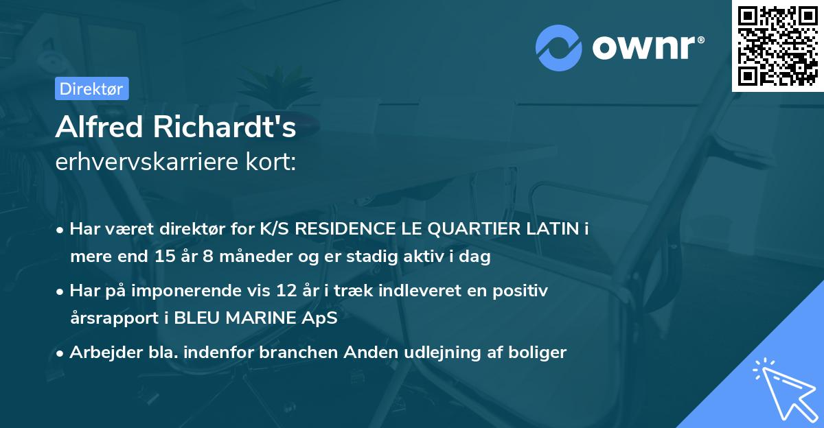 Alfred Richardt's erhvervskarriere kort