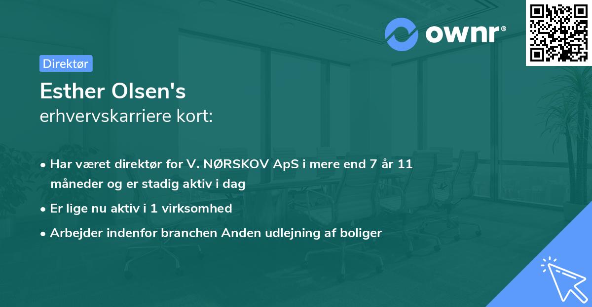 Esther Olsen's erhvervskarriere kort