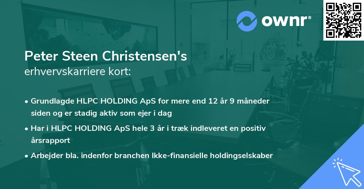 Peter Steen Christensen's erhvervskarriere kort