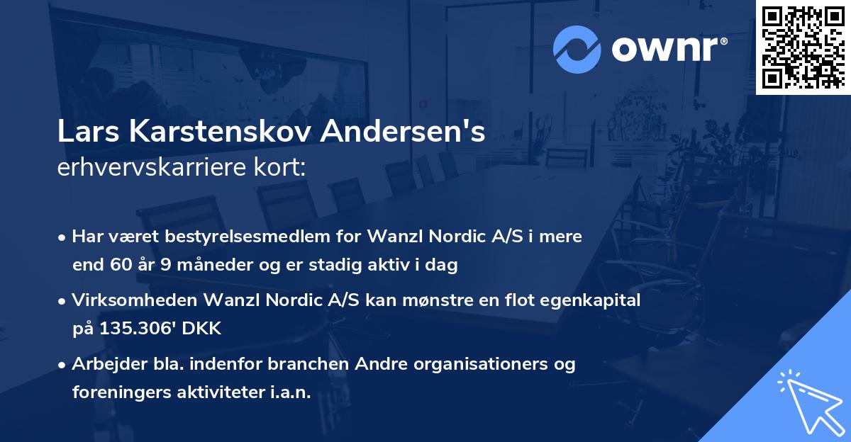 Lars Karstenskov Andersen's erhvervskarriere kort