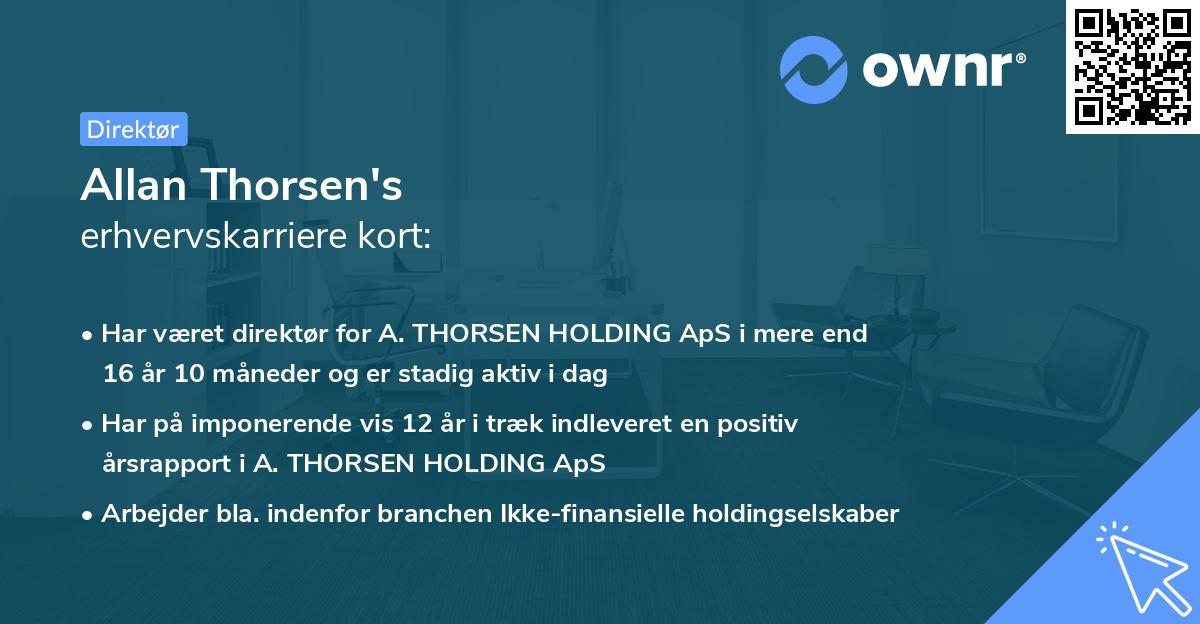 Allan Thorsen's erhvervskarriere kort