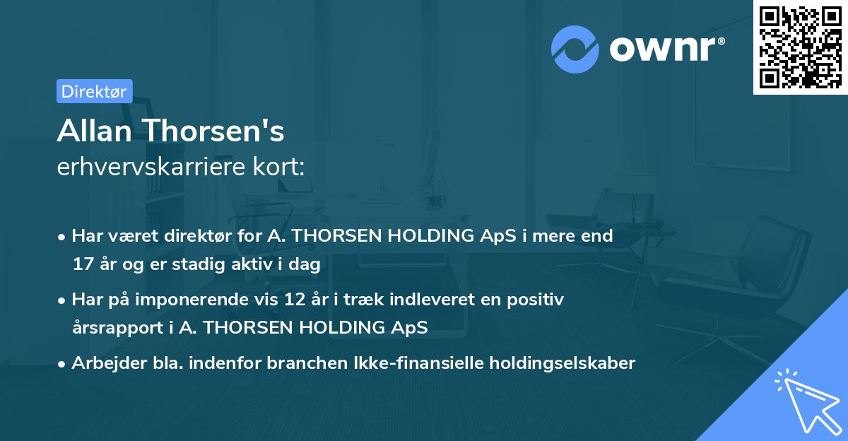 Allan Thorsen's erhvervskarriere kort