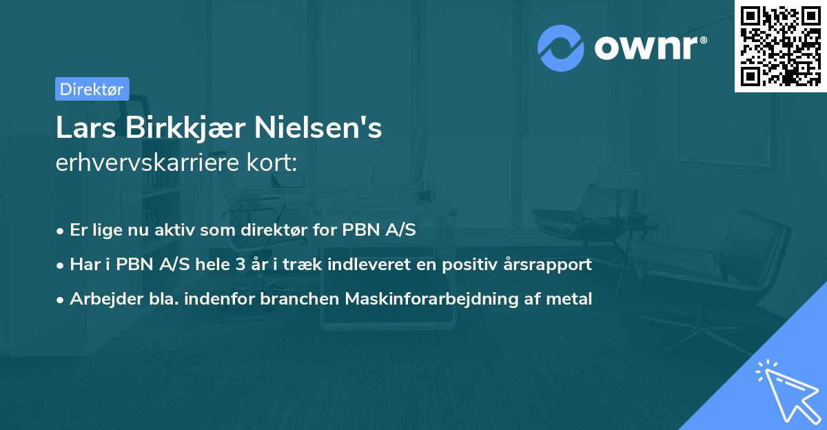Lars Birkkjær Nielsen's erhvervskarriere kort