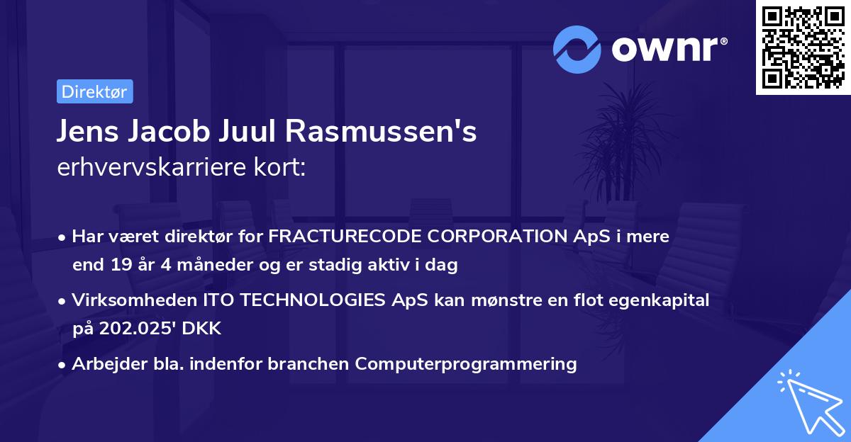 Jens Jacob Juul Rasmussen's erhvervskarriere kort