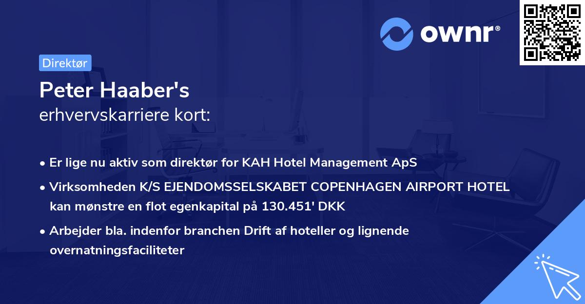 Peter Haaber's erhvervskarriere kort