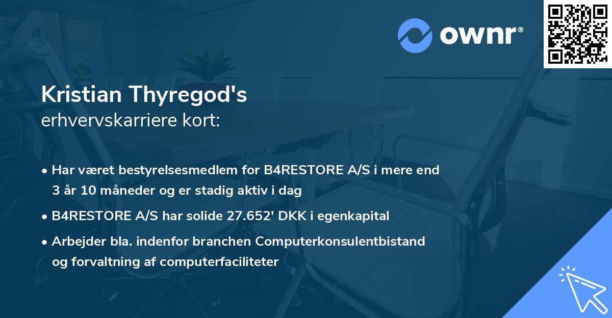 Kristian Thyregod's erhvervskarriere kort