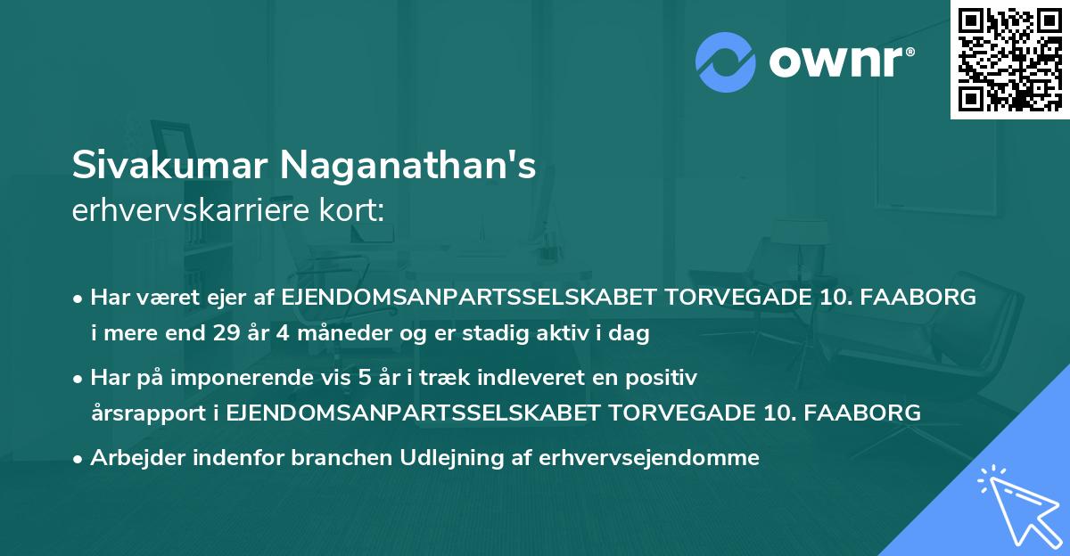 Sivakumar Naganathan's erhvervskarriere kort