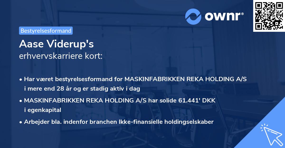 Aase Viderup's erhvervskarriere kort