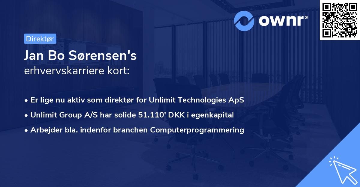 Jan Bo Sørensen's erhvervskarriere kort