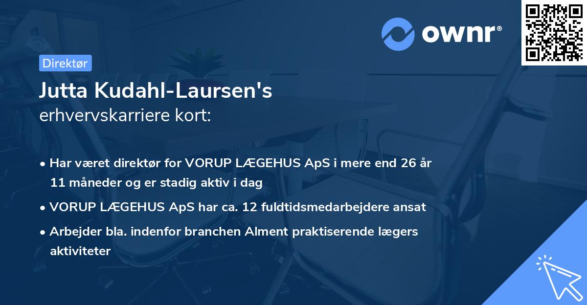 Jutta Kudahl-Laursen's erhvervskarriere kort