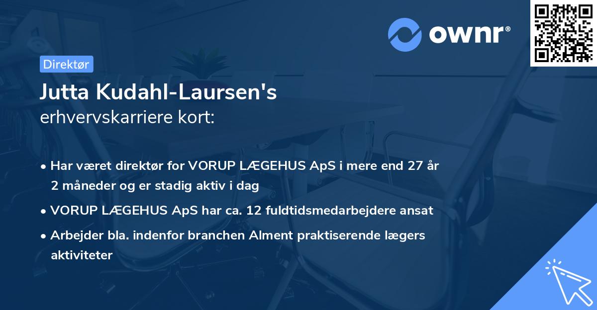 Jutta Kudahl-Laursen's erhvervskarriere kort