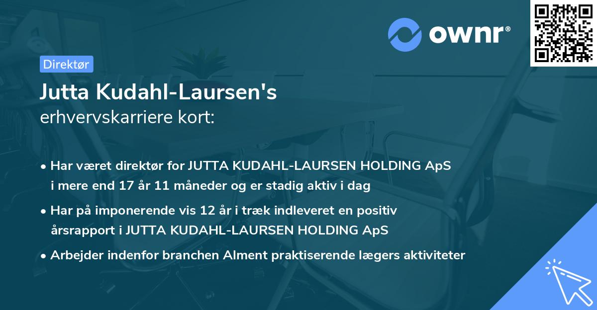 Jutta Kudahl-Laursen's erhvervskarriere kort