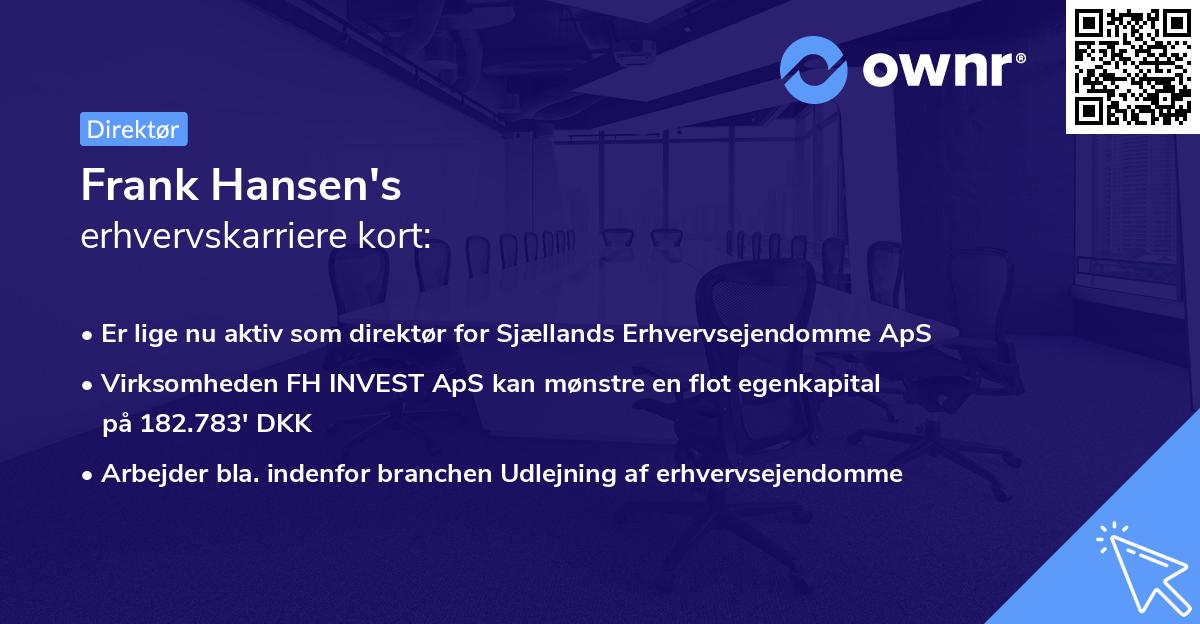 Frank Hansen's erhvervskarriere kort