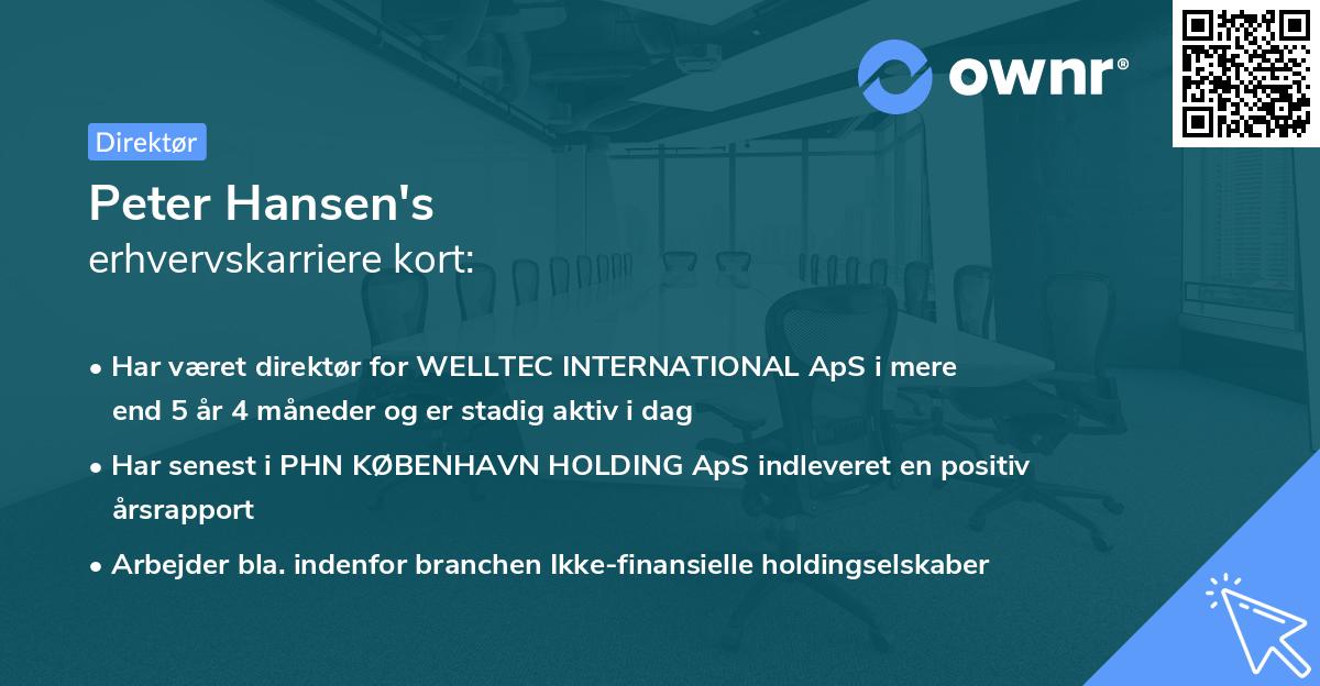 Peter Hansen's erhvervskarriere kort