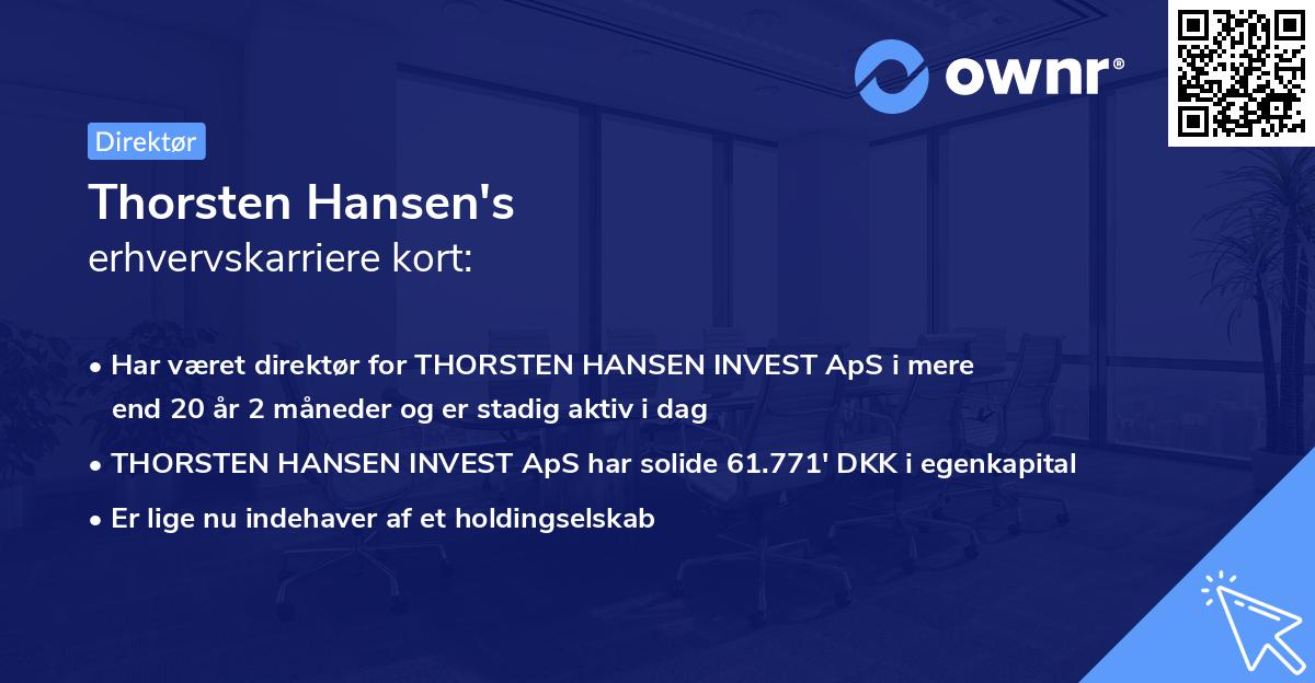 Thorsten Hansen's erhvervskarriere kort