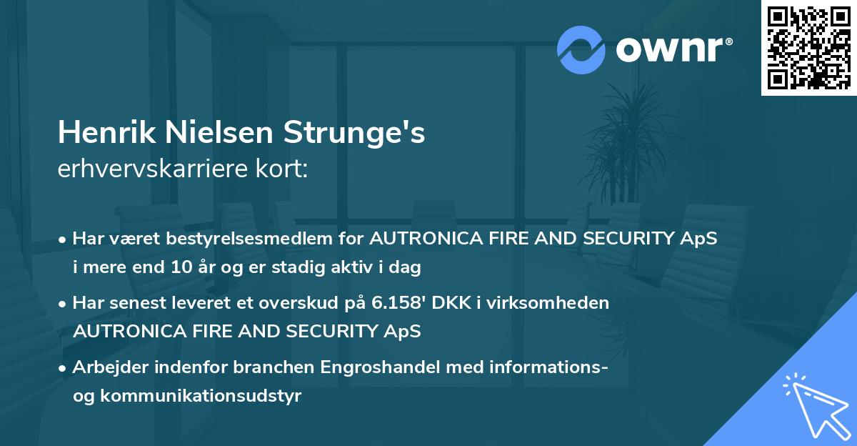 Henrik Nielsen Strunge's erhvervskarriere kort