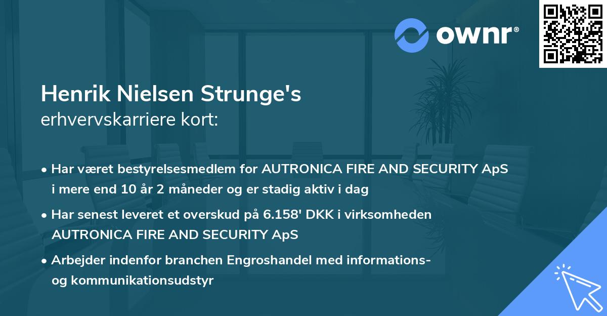Henrik Nielsen Strunge's erhvervskarriere kort