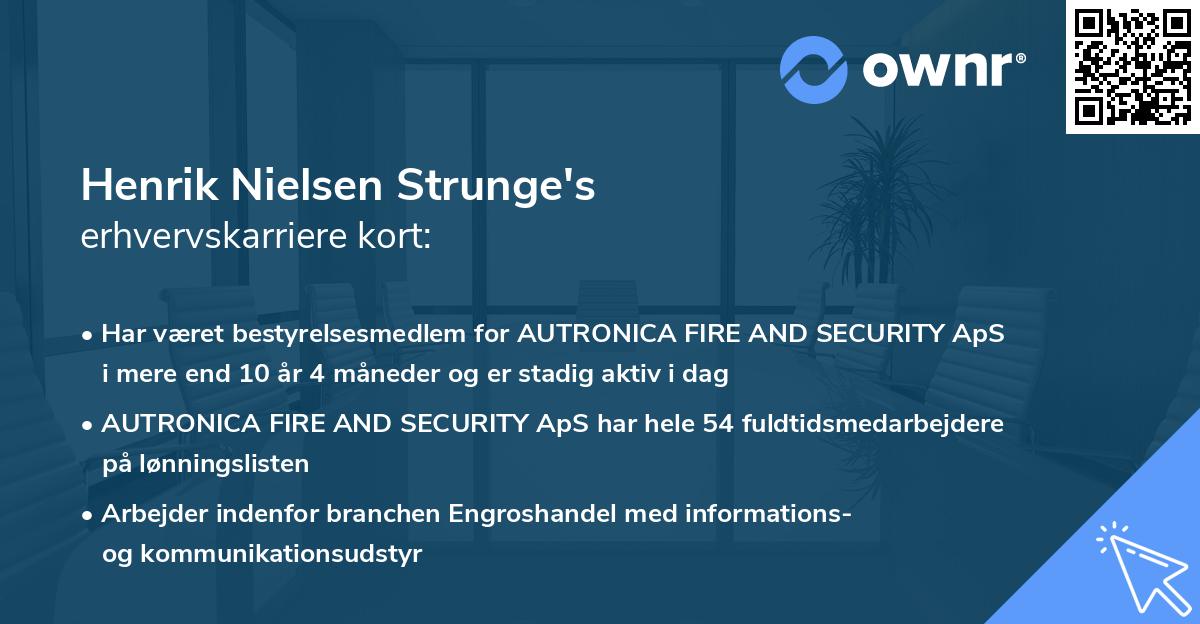 Henrik Nielsen Strunge's erhvervskarriere kort