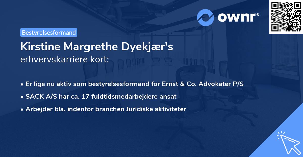 Kirstine Margrethe Dyekjær's erhvervskarriere kort