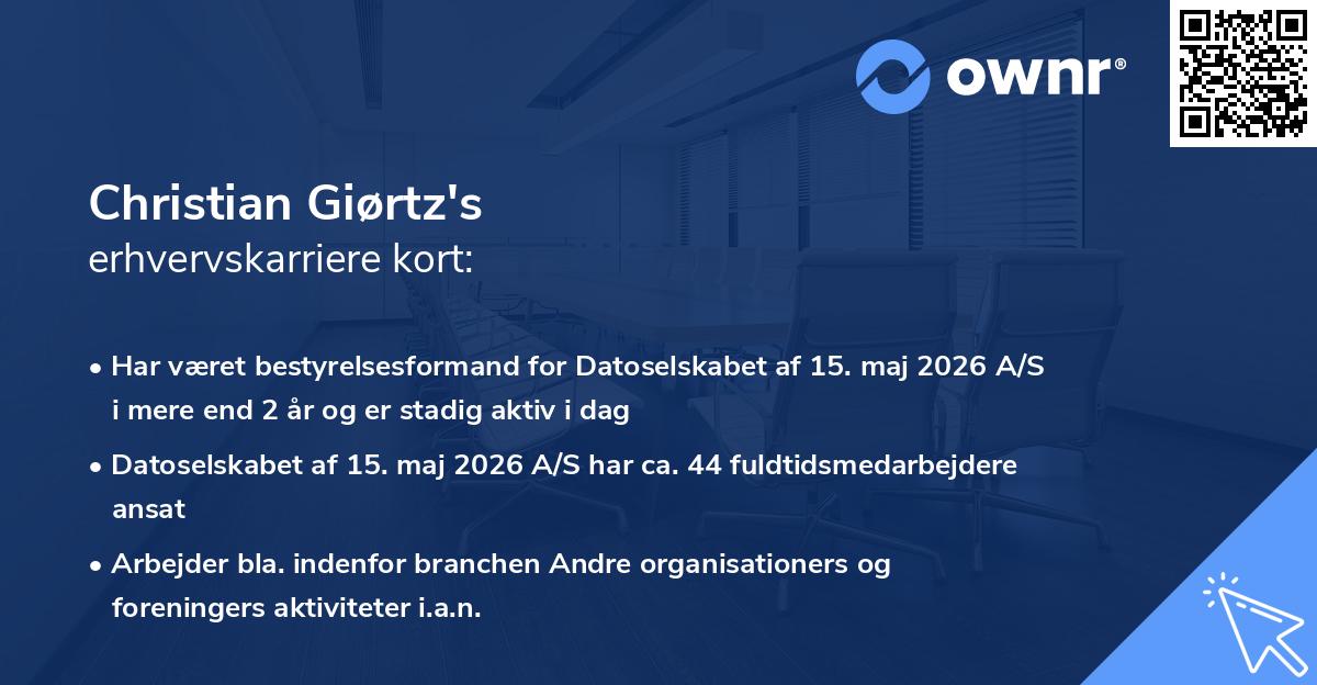 Christian Giørtz's erhvervskarriere kort