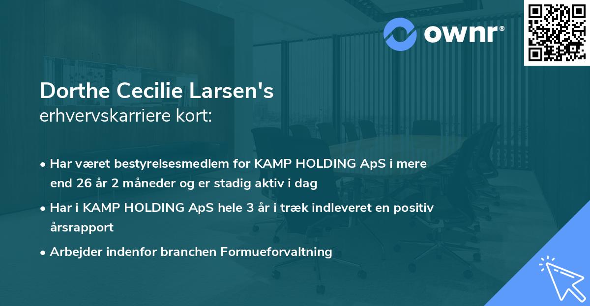 Dorthe Cecilie Larsen's erhvervskarriere kort
