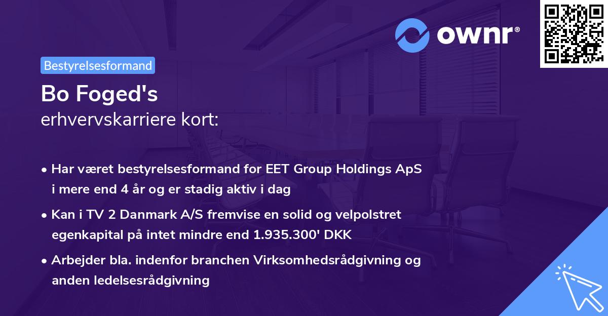 Bo Foged's erhvervskarriere kort