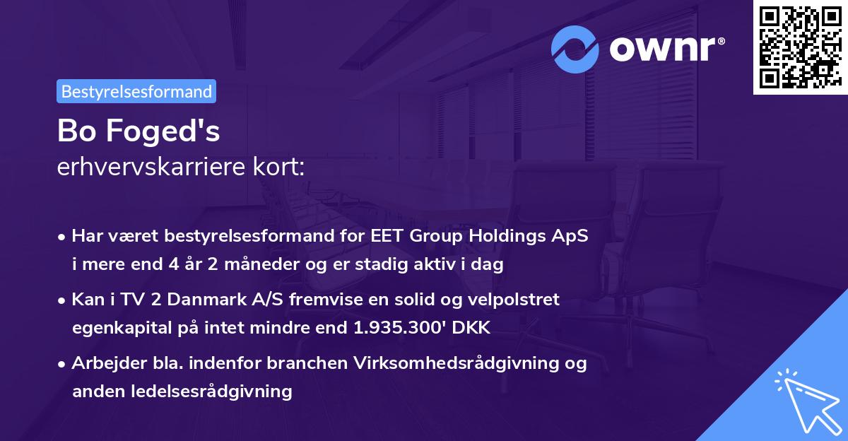 Bo Foged's erhvervskarriere kort