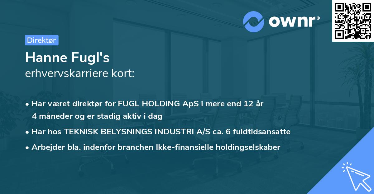Hanne Fugl's erhvervskarriere kort