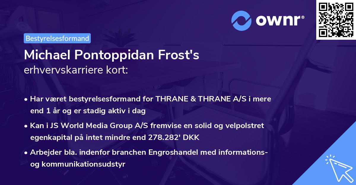 Michael Pontoppidan Frost's erhvervskarriere kort