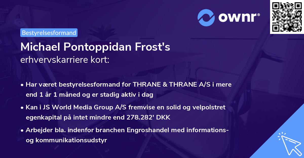 Michael Pontoppidan Frost's erhvervskarriere kort