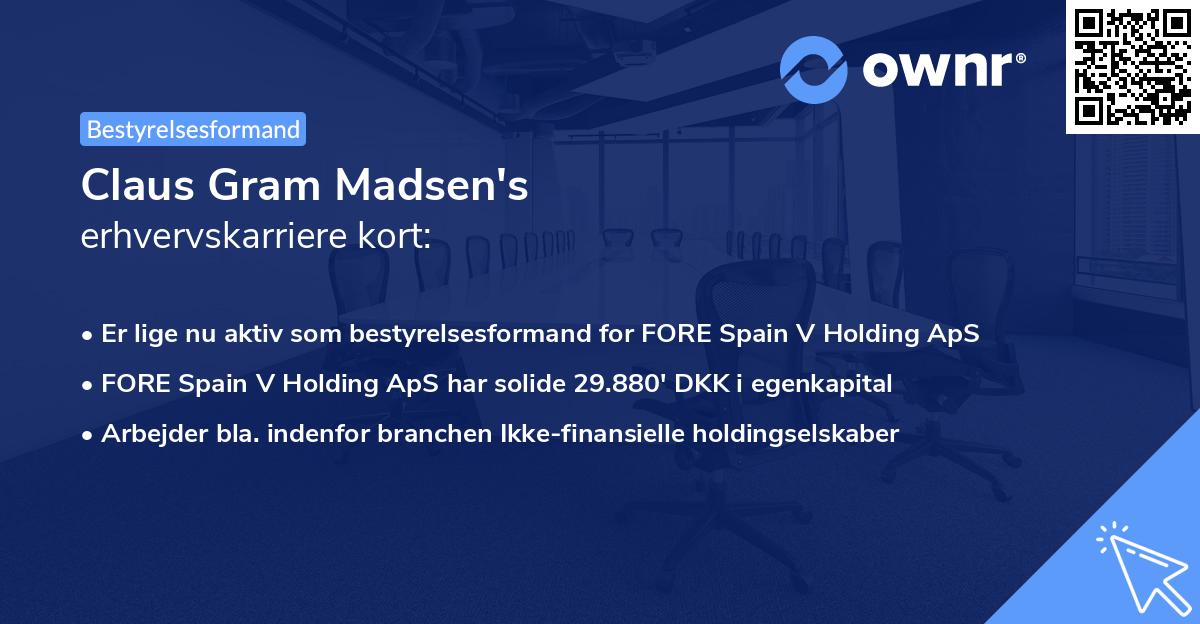Claus Gram Madsen's erhvervskarriere kort