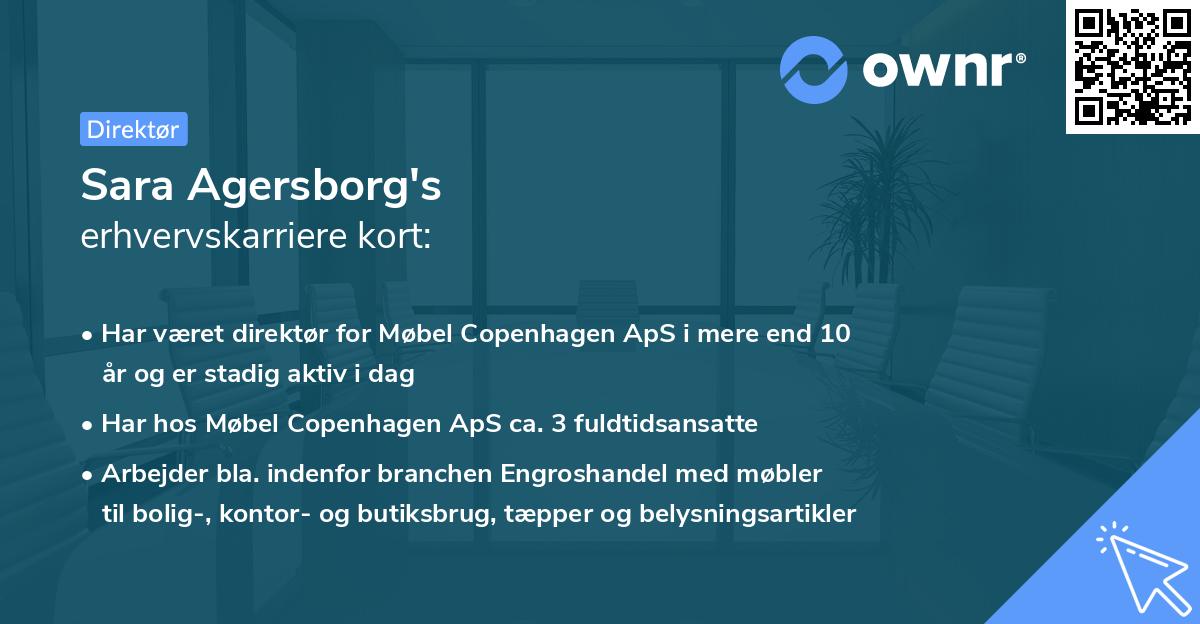Sara Agersborg's erhvervskarriere kort