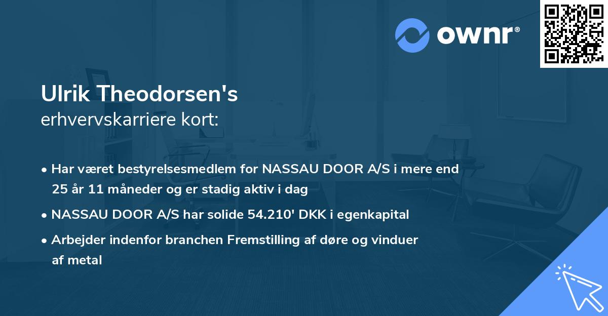 Ulrik Theodorsen's erhvervskarriere kort