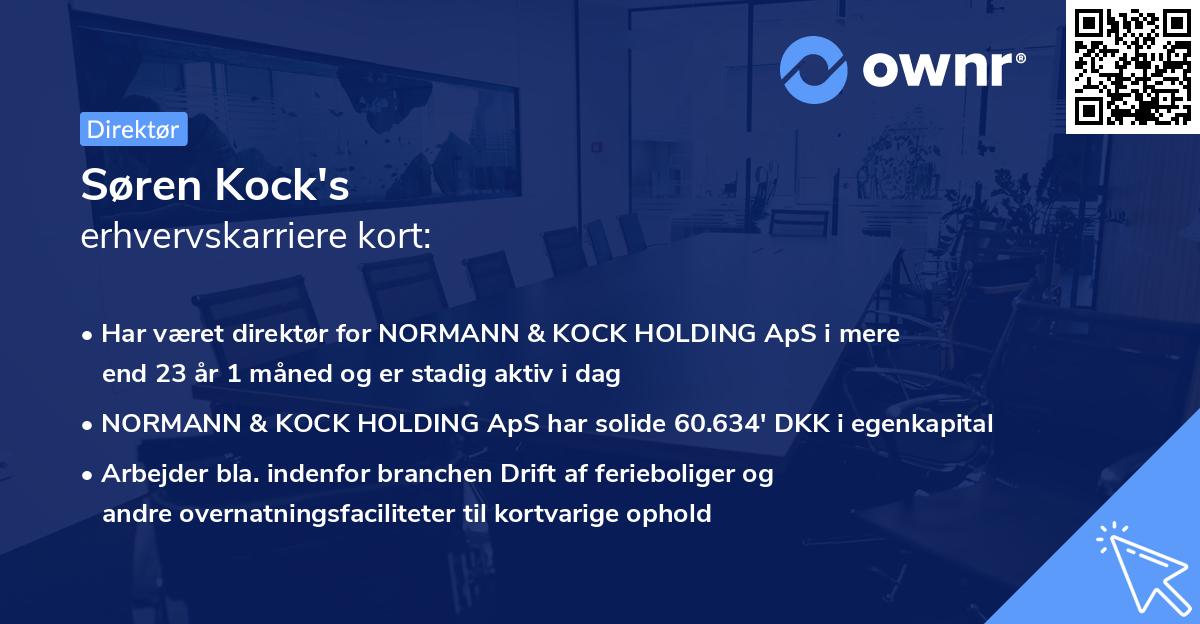 Søren Kock's erhvervskarriere kort