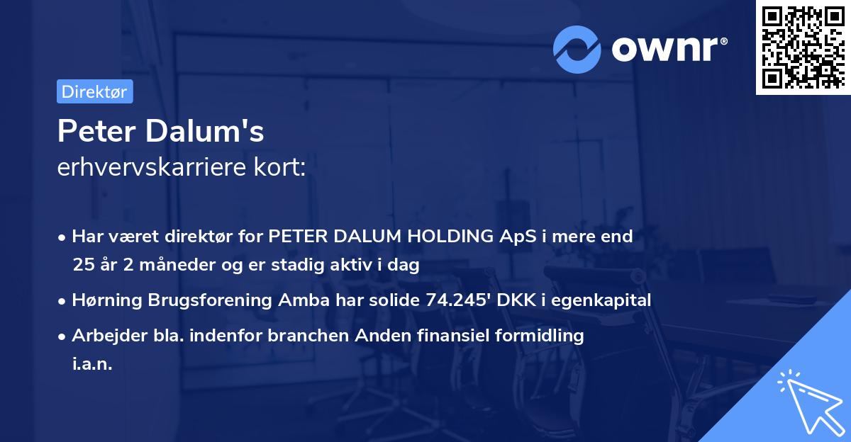Peter Dalum's erhvervskarriere kort