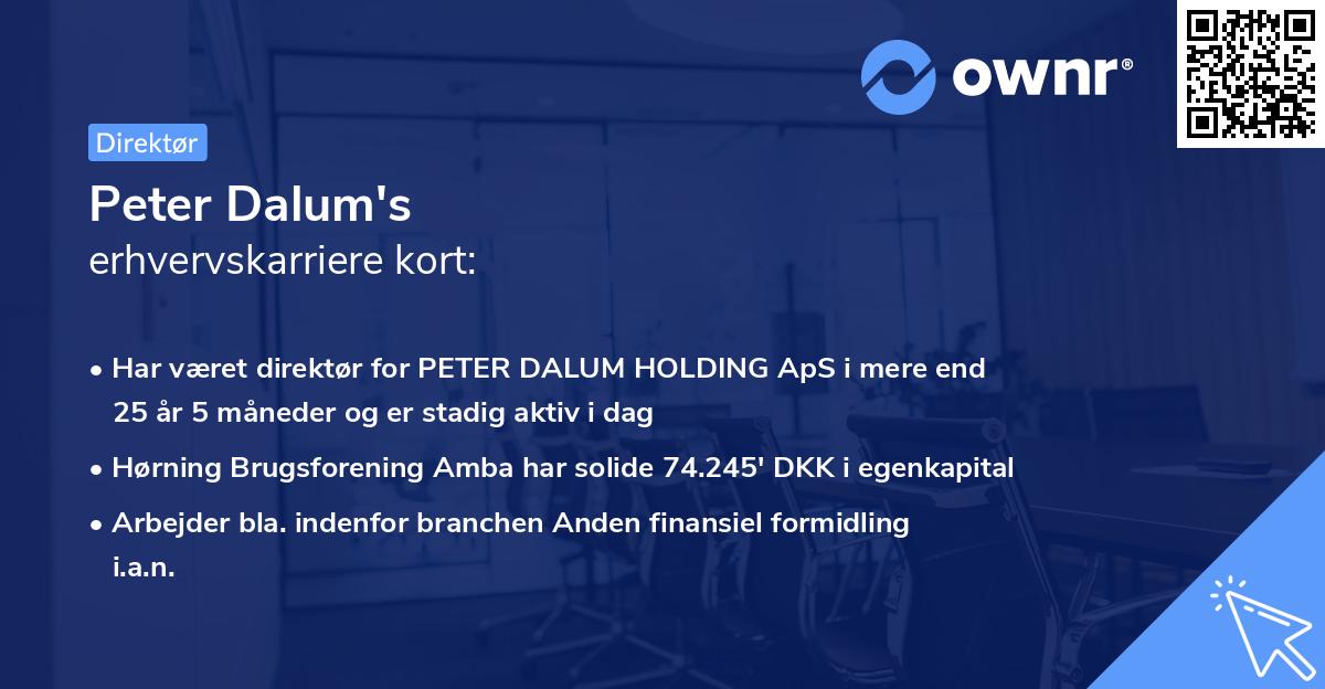 Peter Dalum's erhvervskarriere kort