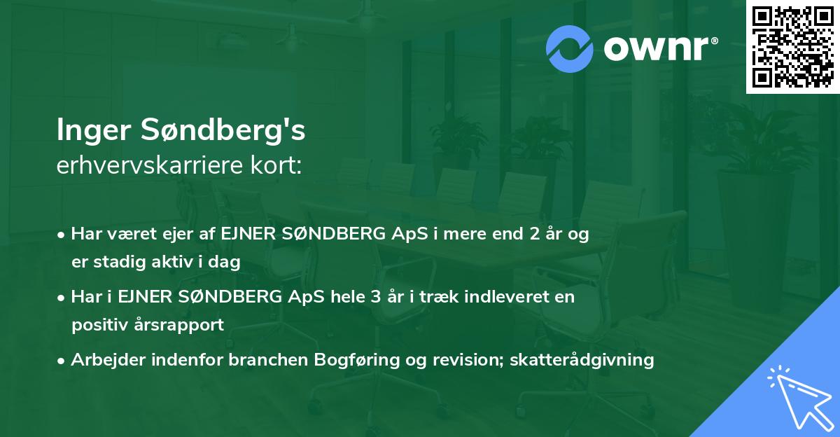 Inger Søndberg's erhvervskarriere kort