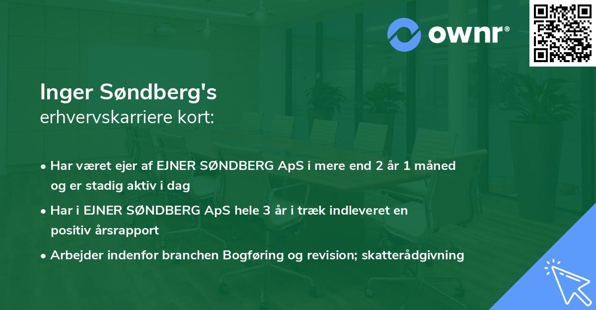 Inger Søndberg's erhvervskarriere kort