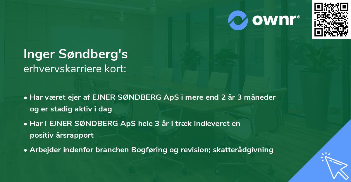 Inger Søndberg's erhvervskarriere kort